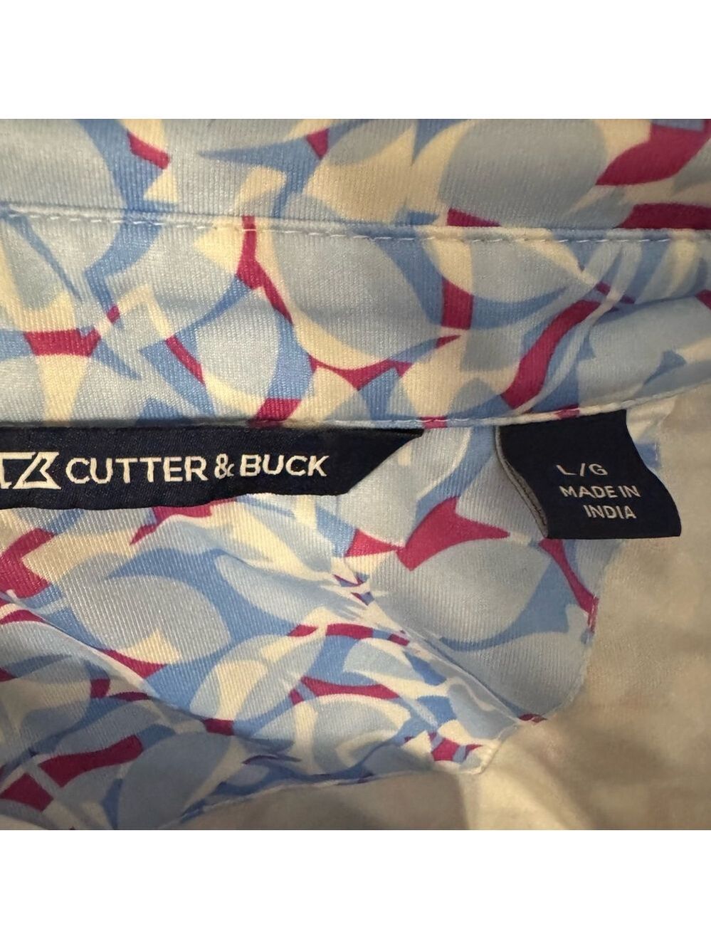 Cutter & Buck Pike Golf Polo Petal Floral Print Shirt Size L - Picture 7 of 8